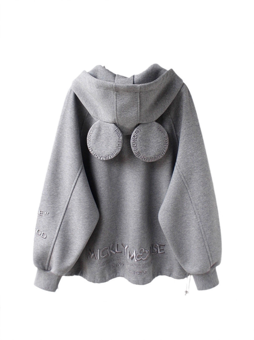Autumn and Winter New Hooded Cardigan Zipper Sweatshirt Women's Loose Mid-Length Thin Velvet Top Jacket