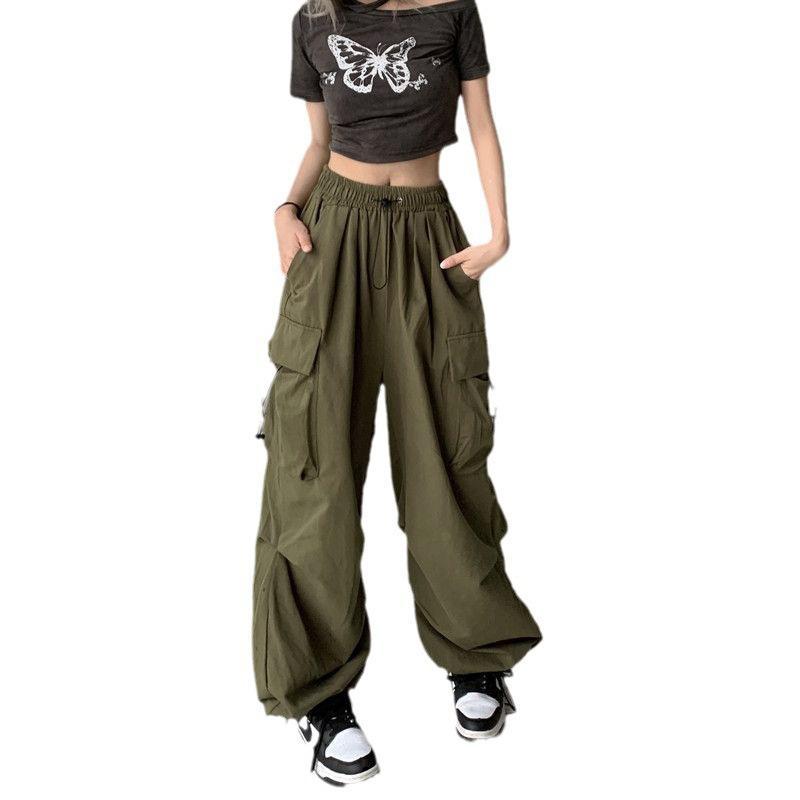 Cross-Border American Retro Workwear Casual Pants for Women Versatile Straight-Leg Drape Jogger Pants Loose Wide-Leg Pants Ins