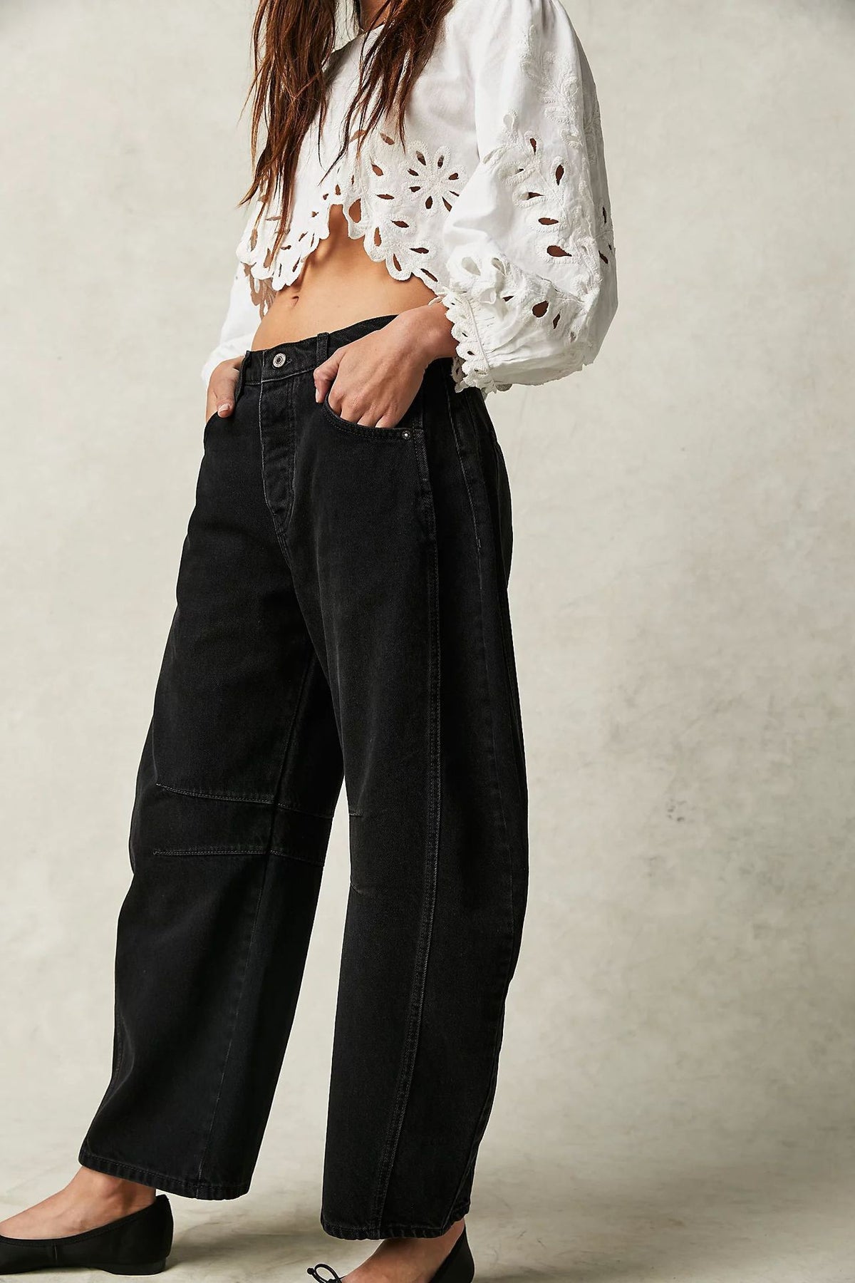 Independent station 2024 cross-border ebay Europe and the United States spring casual loose waist tube ladies jeans 16848