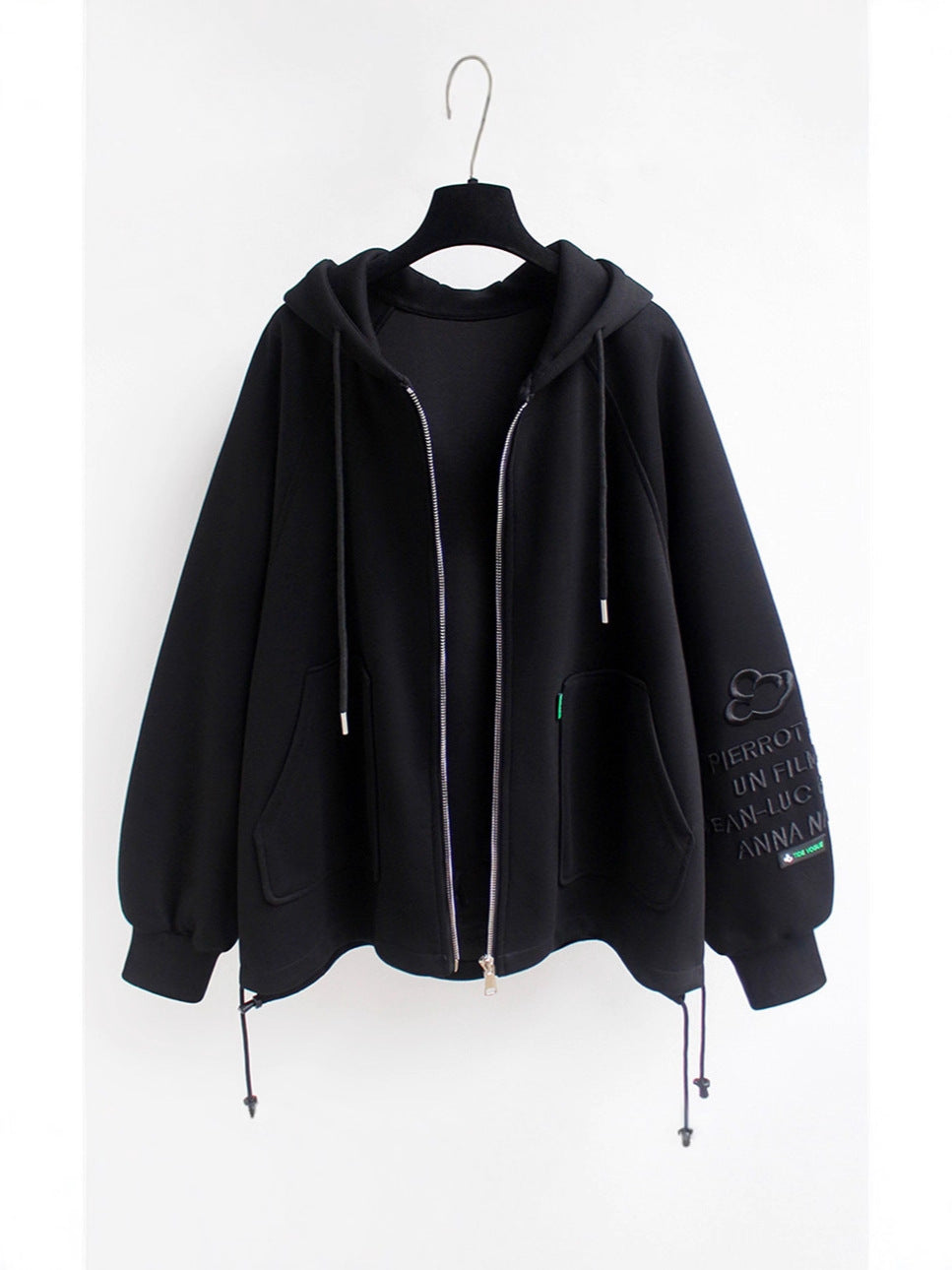 Autumn and Winter New Hooded Cardigan Zipper Sweatshirt Women's Loose Mid-Length Thin Velvet Top Jacket