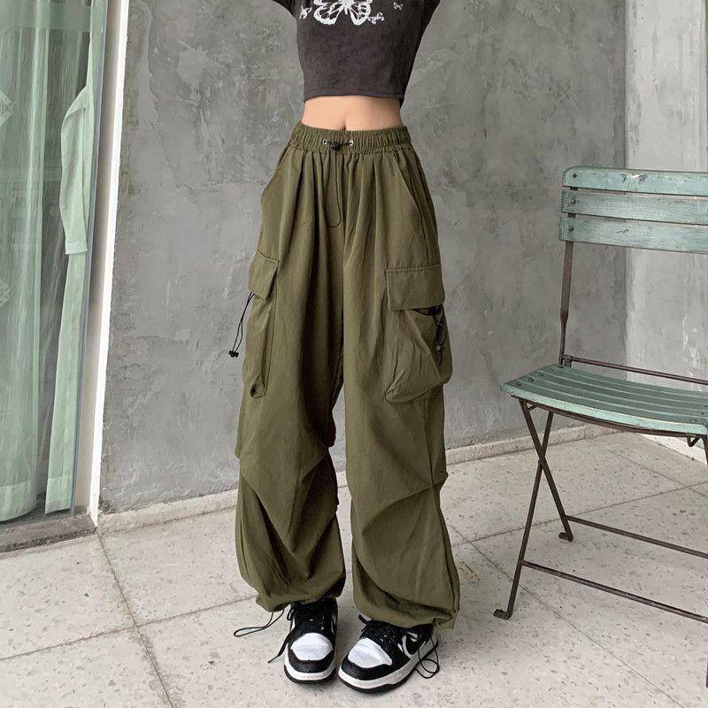 Cross-Border American Retro Workwear Casual Pants for Women Versatile Straight-Leg Drape Jogger Pants Loose Wide-Leg Pants Ins