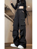 Black Overalls Women's 2025 New Spring and Summer Loose Slimming High Street Mountaineering Summer plus size Pants