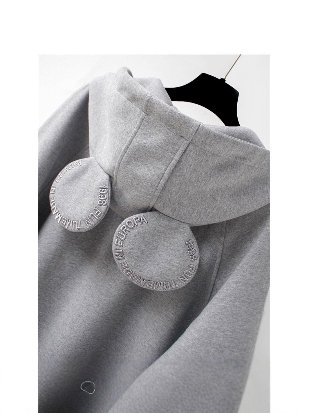Autumn and Winter New Hooded Cardigan Zipper Sweatshirt Women's Loose Mid-Length Thin Velvet Top Jacket