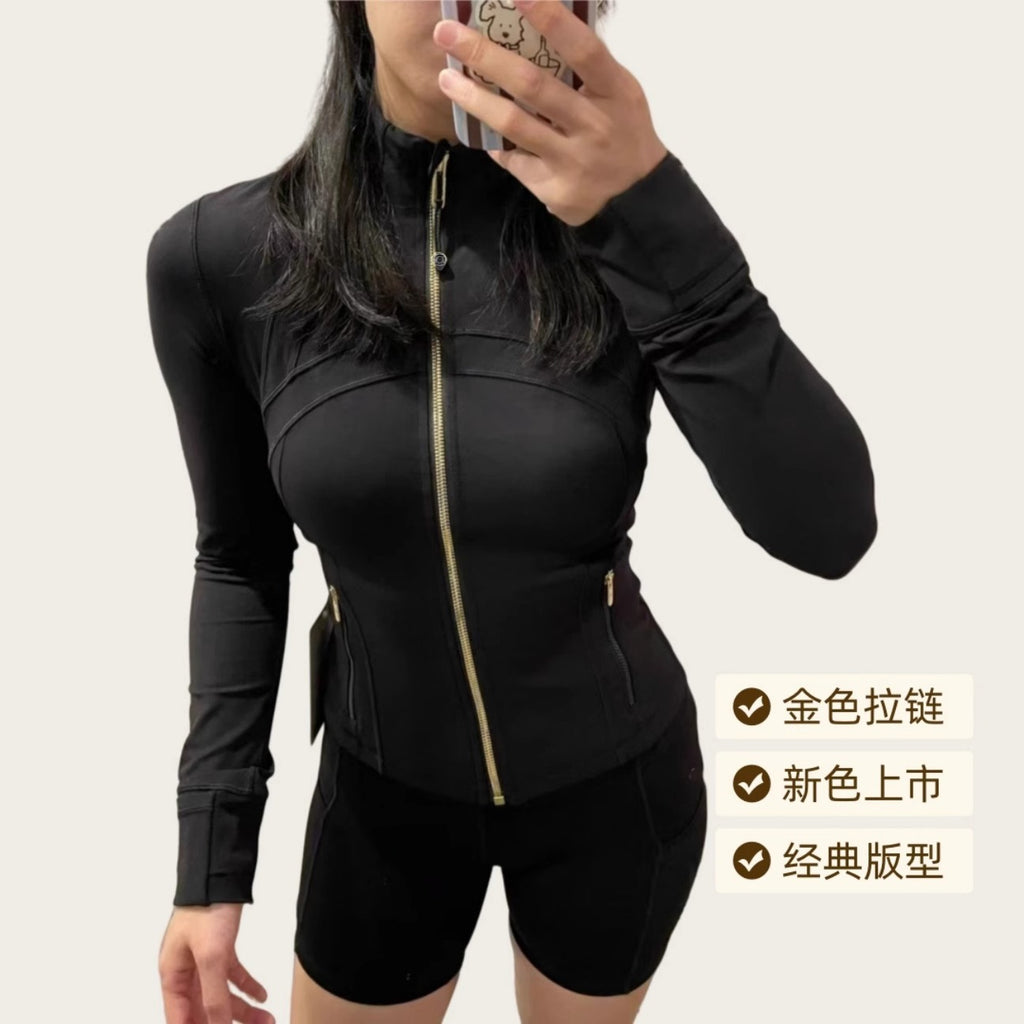 Lu's Slim-Fitting Jacket Defina Stand-Up Collar Jacket Yoga Wear Long-Sleeved Jacket Fitness Running Sports Sun Protection