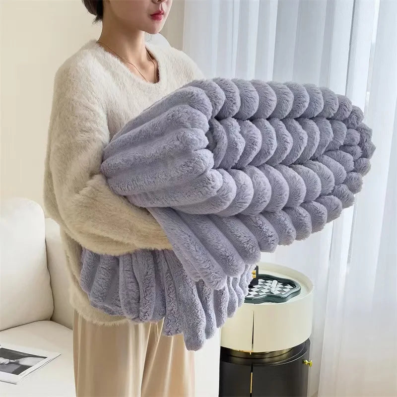 Larger Size 270*230 CM(108*92 Inch)Fleece 3S Quick Warm Blanket For Couch - Super Soft Cozy Blankets For Women, All Season Self Warm Blanket