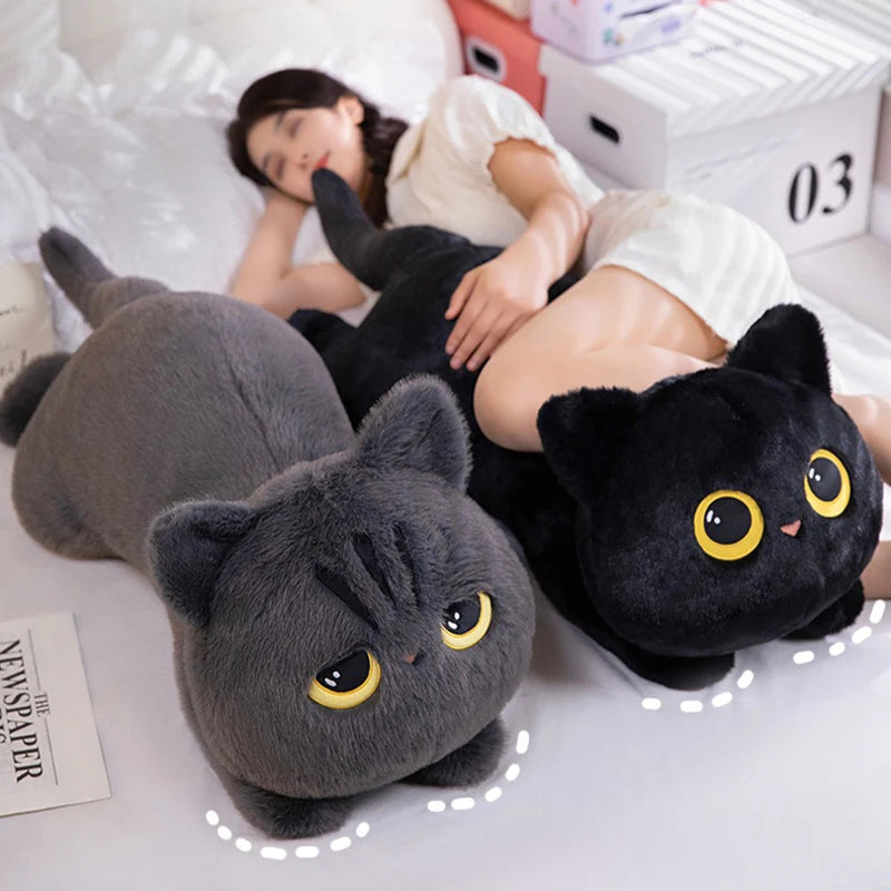 New cute plush toy for cats - adorable cat-shaped pillow, bed hugger, sleeping blanket doll, birthday gift for girls